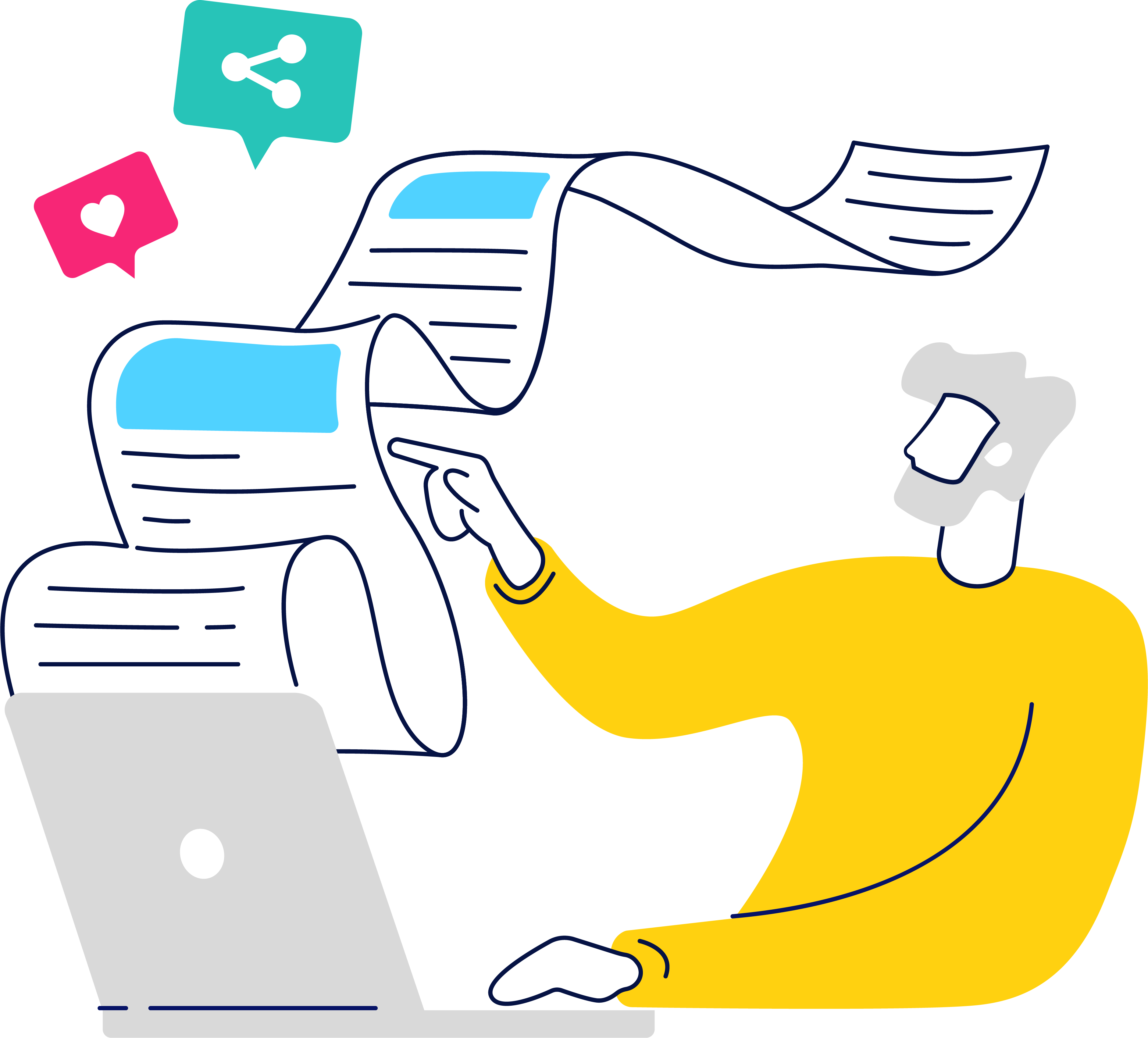 illustration online news