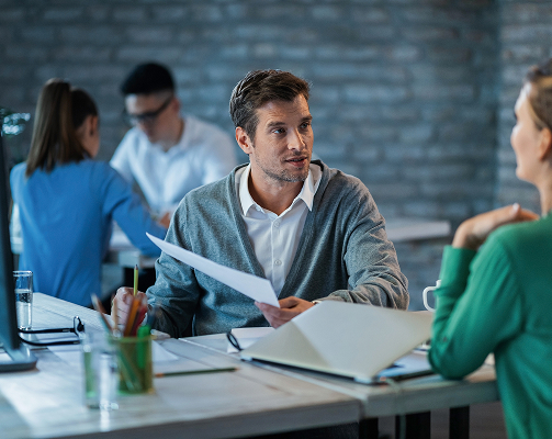 Left-content people-talking-business