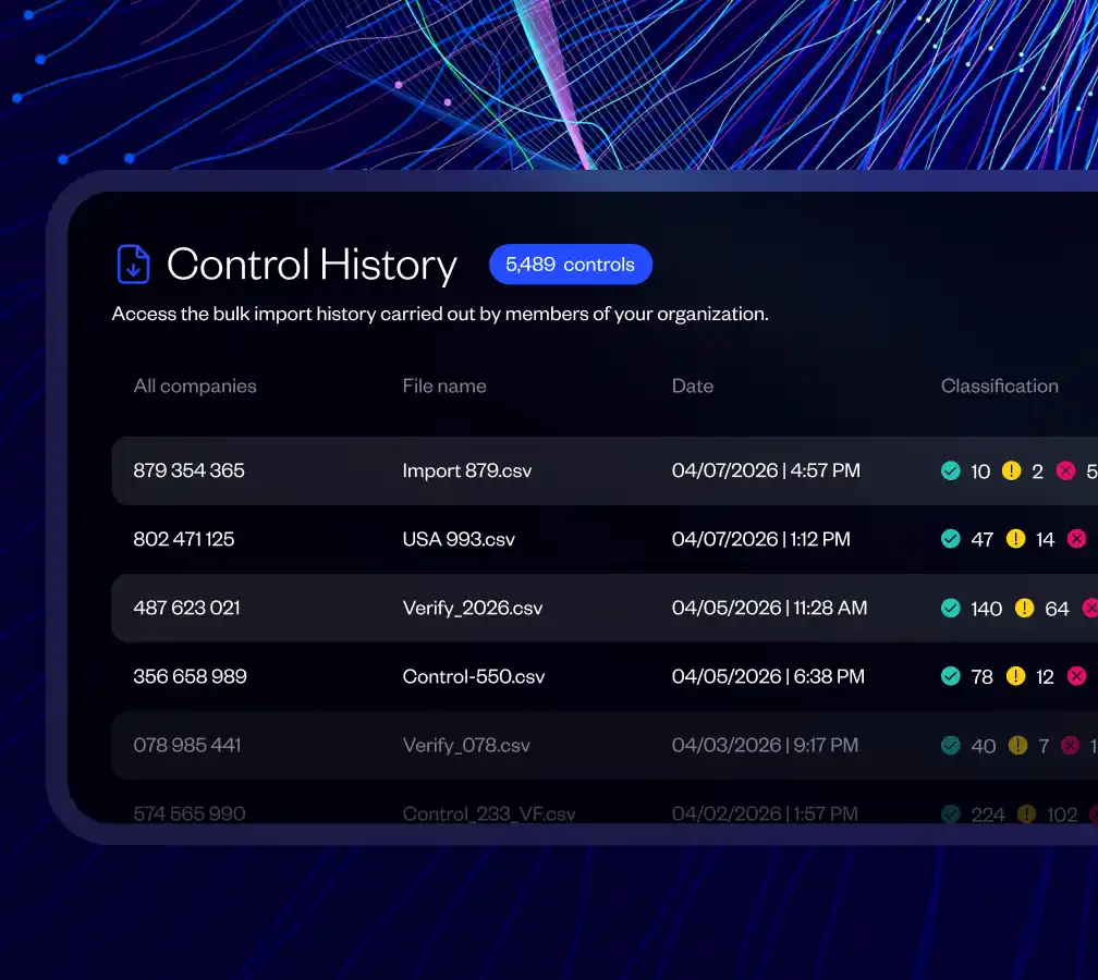 CONTROL-HISTORY Control History panel from Sis ID solution