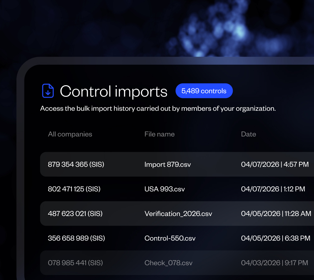 Control imports panel from Sis ID solution