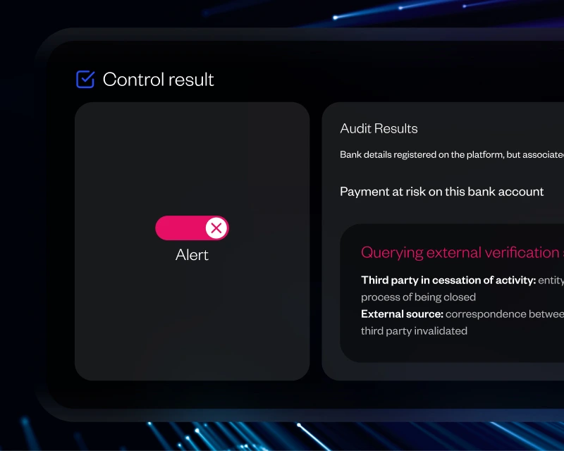Control Result panel from Sis ID solution