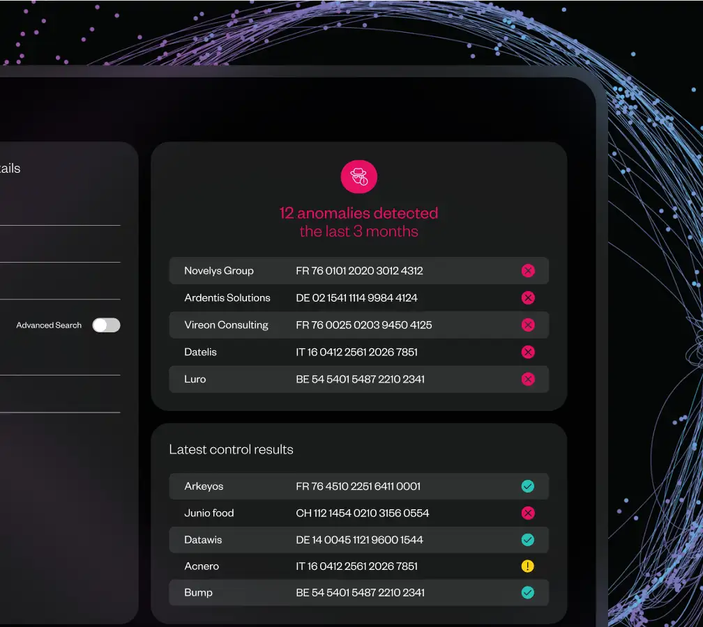 Anomalies detected panel from Sis ID solution