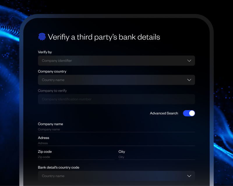 Verify-third-party Verify third party's bank panel from Sis ID solution